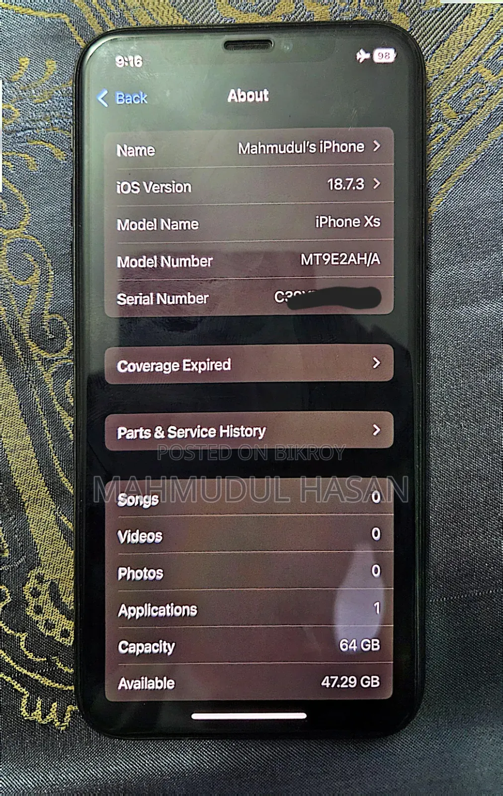 Apple iPhone X 64 GB Black