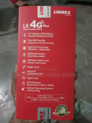New LINNEX LX 4G Plus 32 GB Black