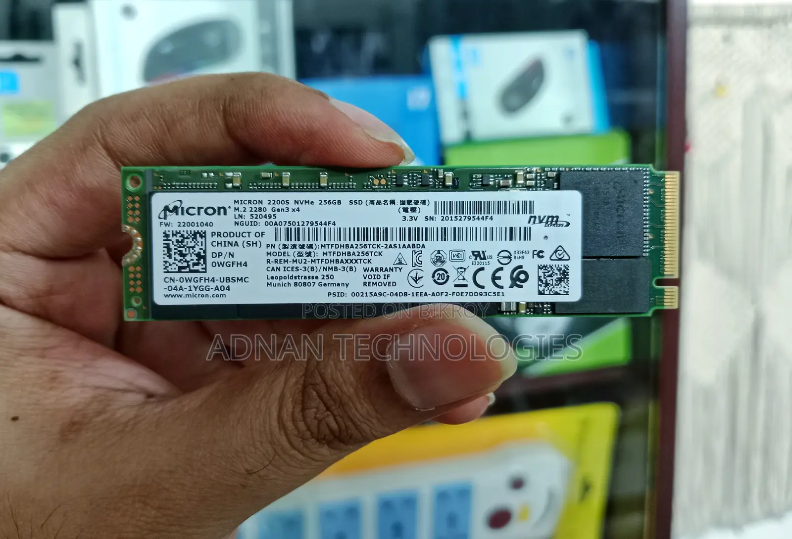 Micron 2200 256gb Nvme Pcie Gen3 X4 SSD – Laptop, Desktop, Ultrabook