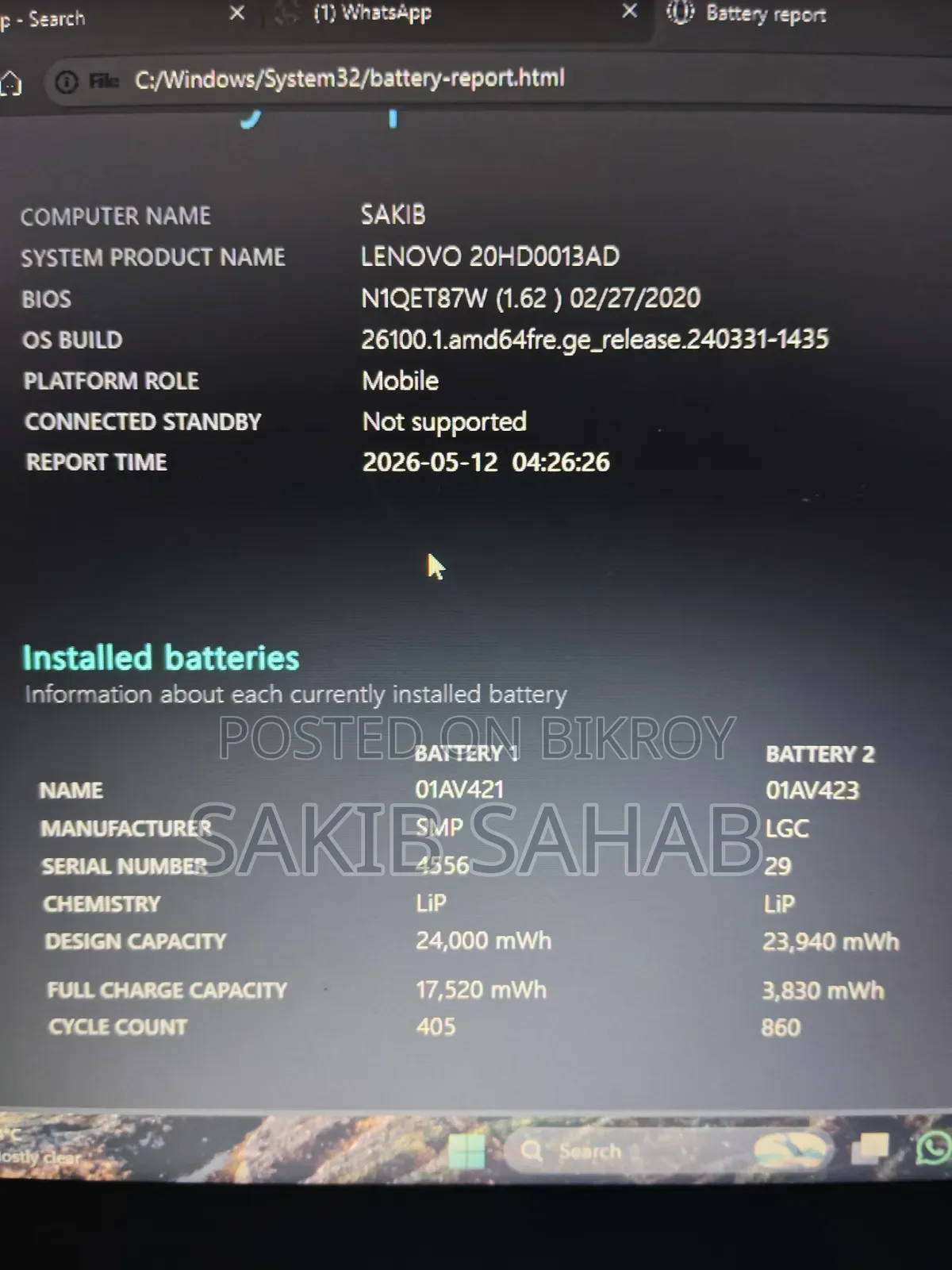 Lenovo Thinkpad Original Battery (61 Series)