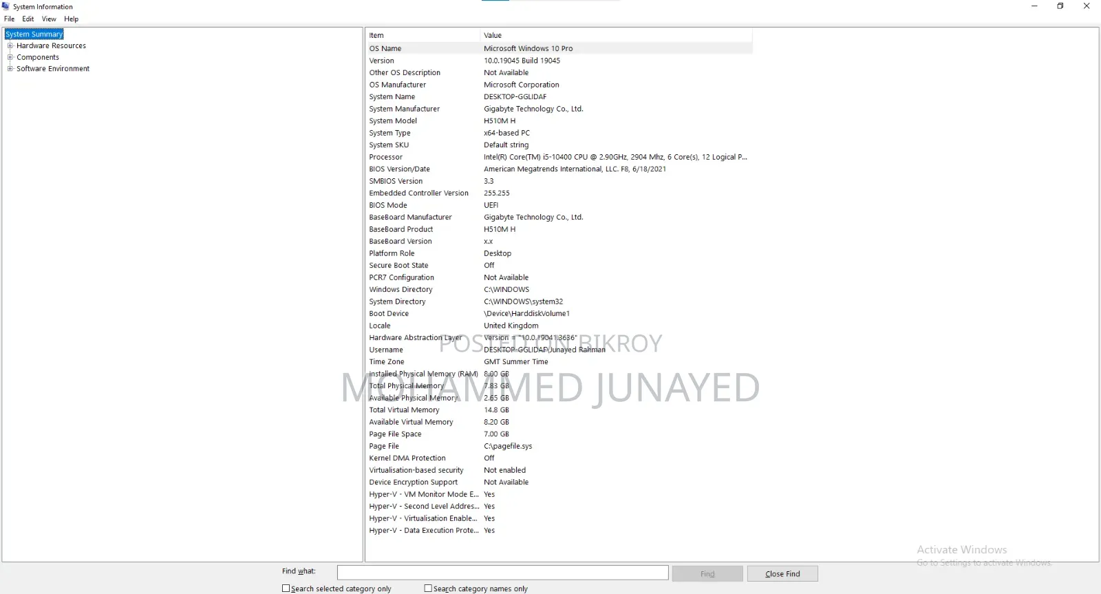 Desktop Computer Gigabyte GB-BXi7-5775 8GB Intel Core i5 SSD 512GB