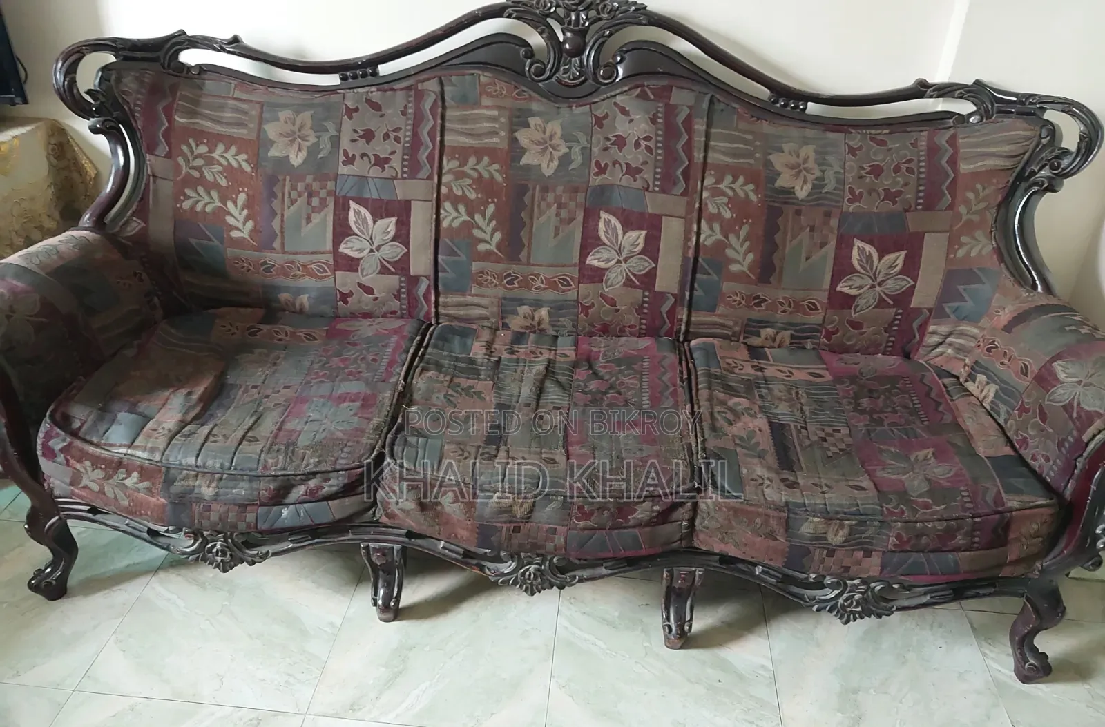 Coffee Color 5 Seater Antique Sofa (3+2+1) Set