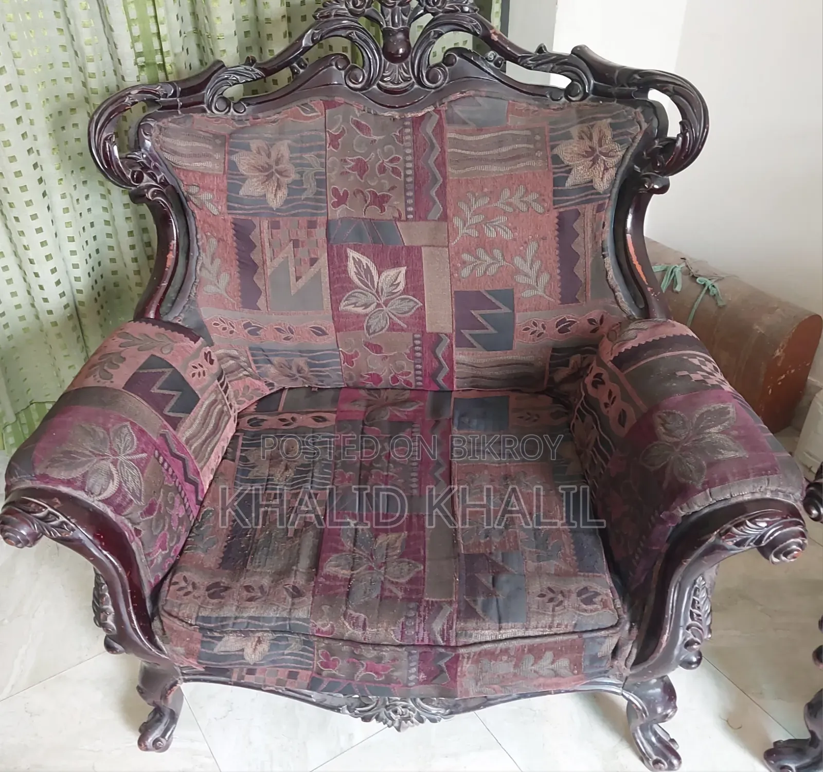 Coffee Color 5 Seater Antique Sofa (3+2+1) Set