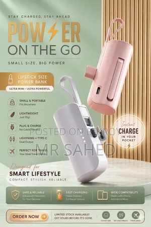 Lipstick Size Mini Power Bank