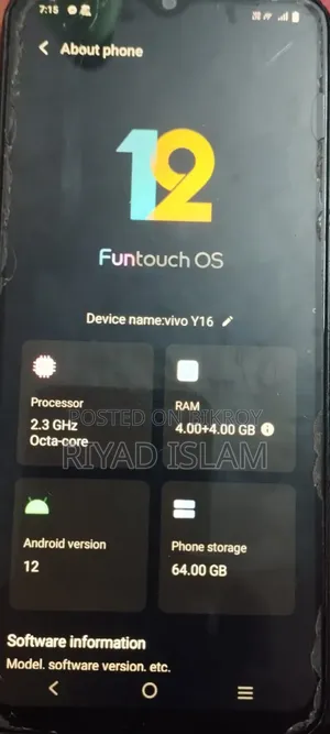 Vivo Y16 64 GB Black