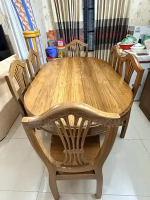 সম্পূর্ণ সেগুন কাঠের ডাইনিং টেবিল + ৬টি চেয়ার