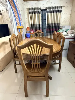 সম্পূর্ণ সেগুন কাঠের ডাইনিং টেবিল + ৬টি চেয়ার