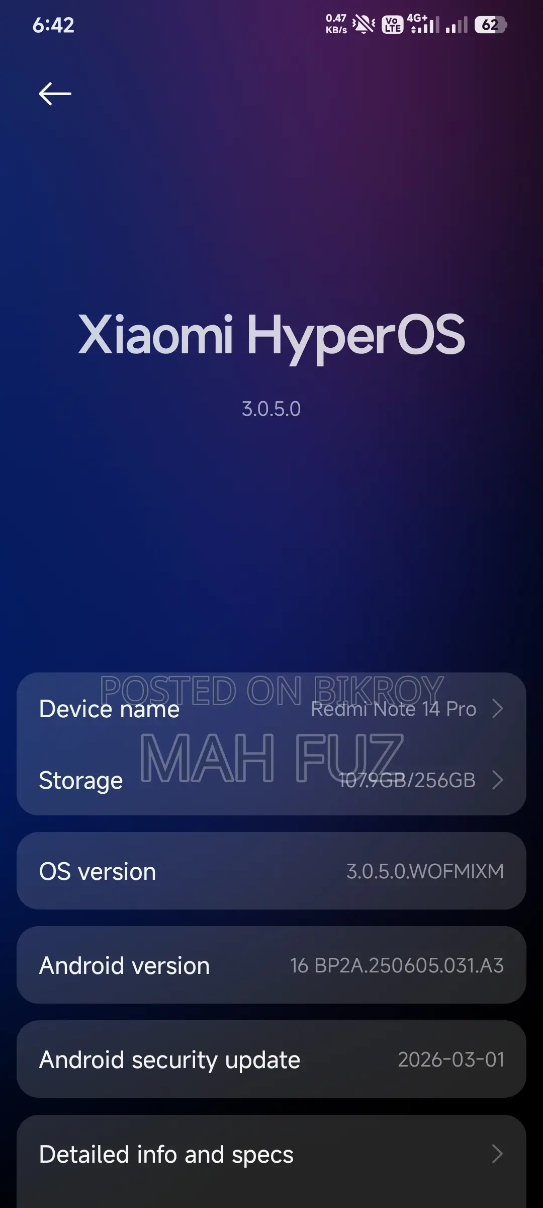 Xiaomi Redmi Note 14 Pro 256 GB Black