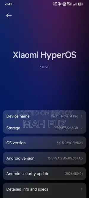 Xiaomi Redmi Note 14 Pro 256 GB Black