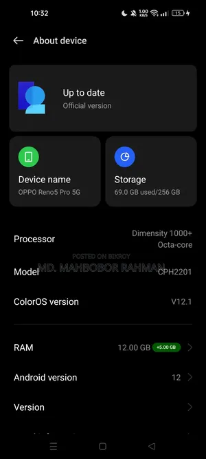Oppo Reno 5 256 GB Black