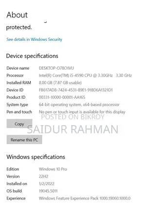 Desktop Computer HP 8GB Intel Core i5 HDD+SSD 512GB