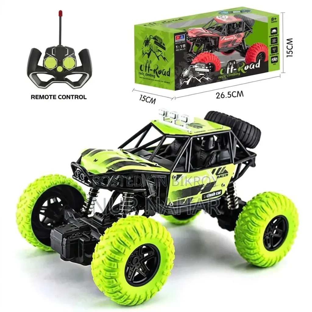 Control Stunt RC Off-Road Car or Rock Crawler Monster Truck.