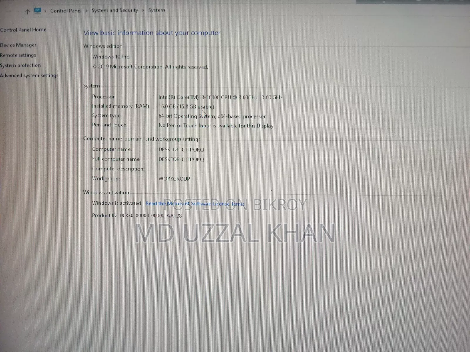 Gigabyte GA-H110MSTX-HD3-ZK 16GB Intel Core I3 SSD 512GB