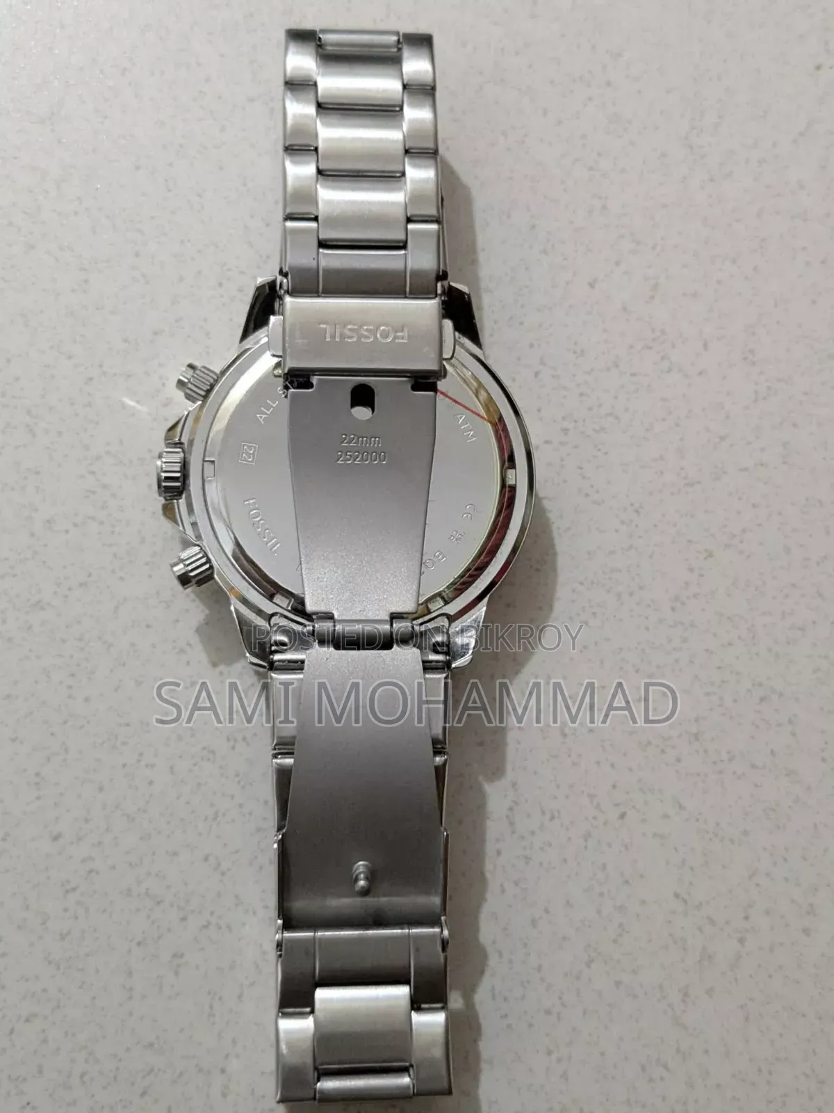 Fossil Bq2835 Men's Blue Multifunction Stainless Steel Watch
