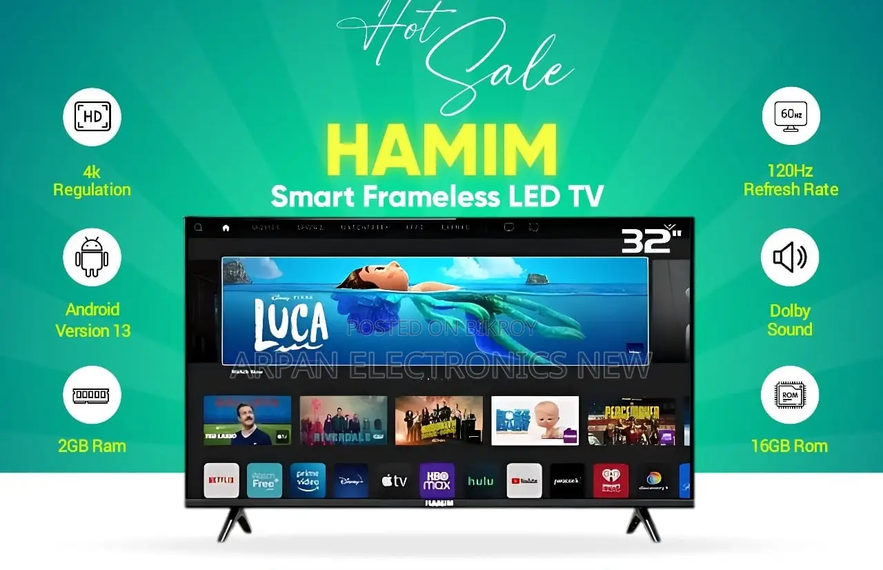 Hamim Dn6 Full Hd 32 Inch Smart Led Tv Frameles