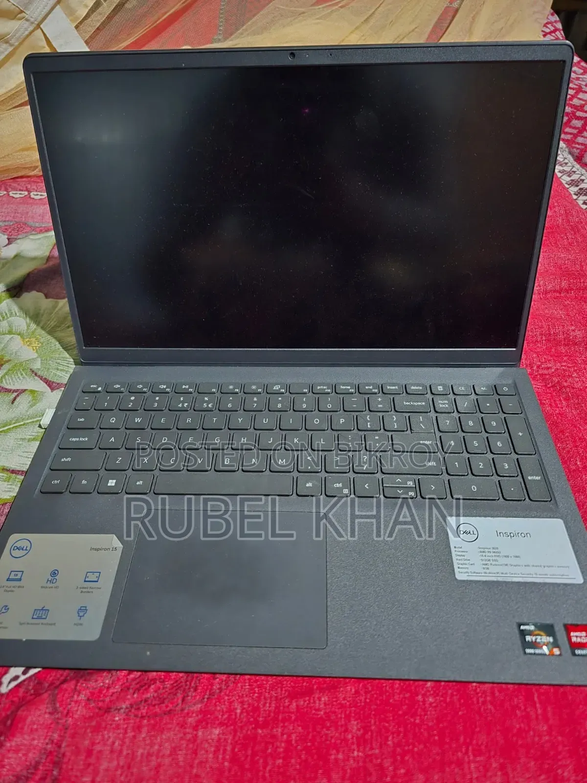 ল্যাপটপ Dell Inspiron 15 8GB AMD Ryzen 5 SSD 500GB