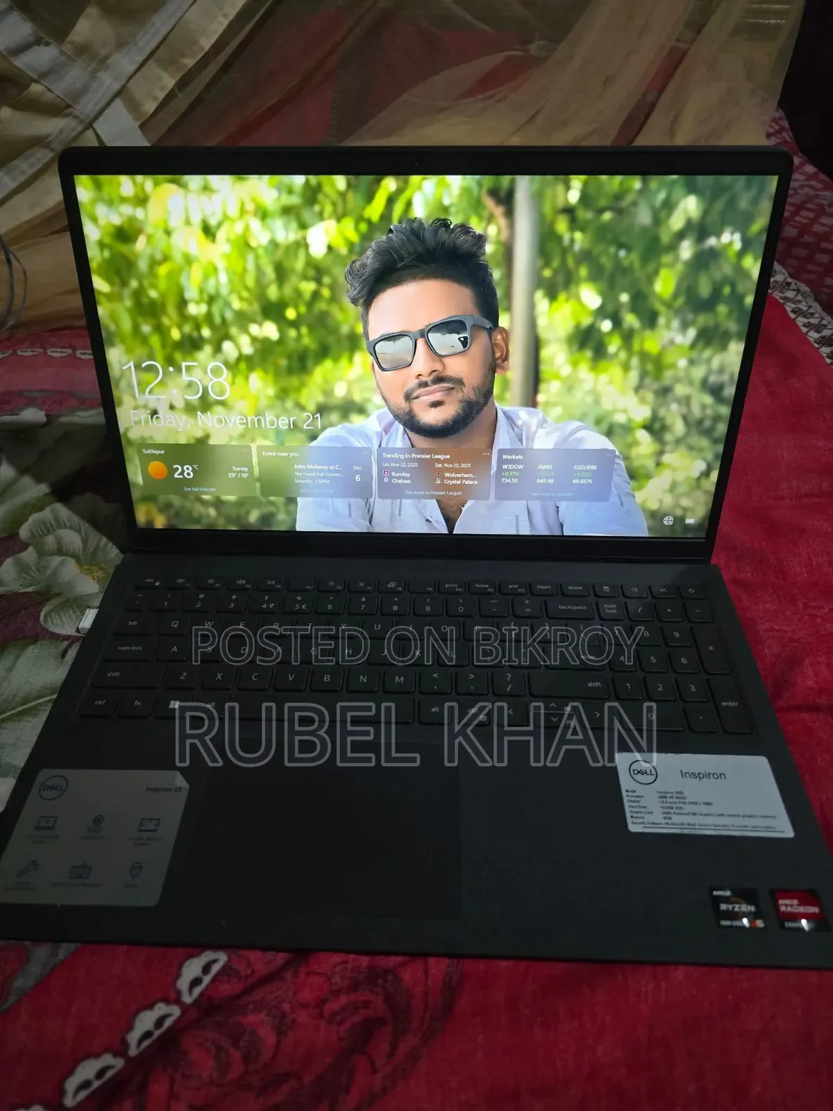 ল্যাপটপ Dell Inspiron 15 8GB AMD Ryzen 5 SSD 500GB