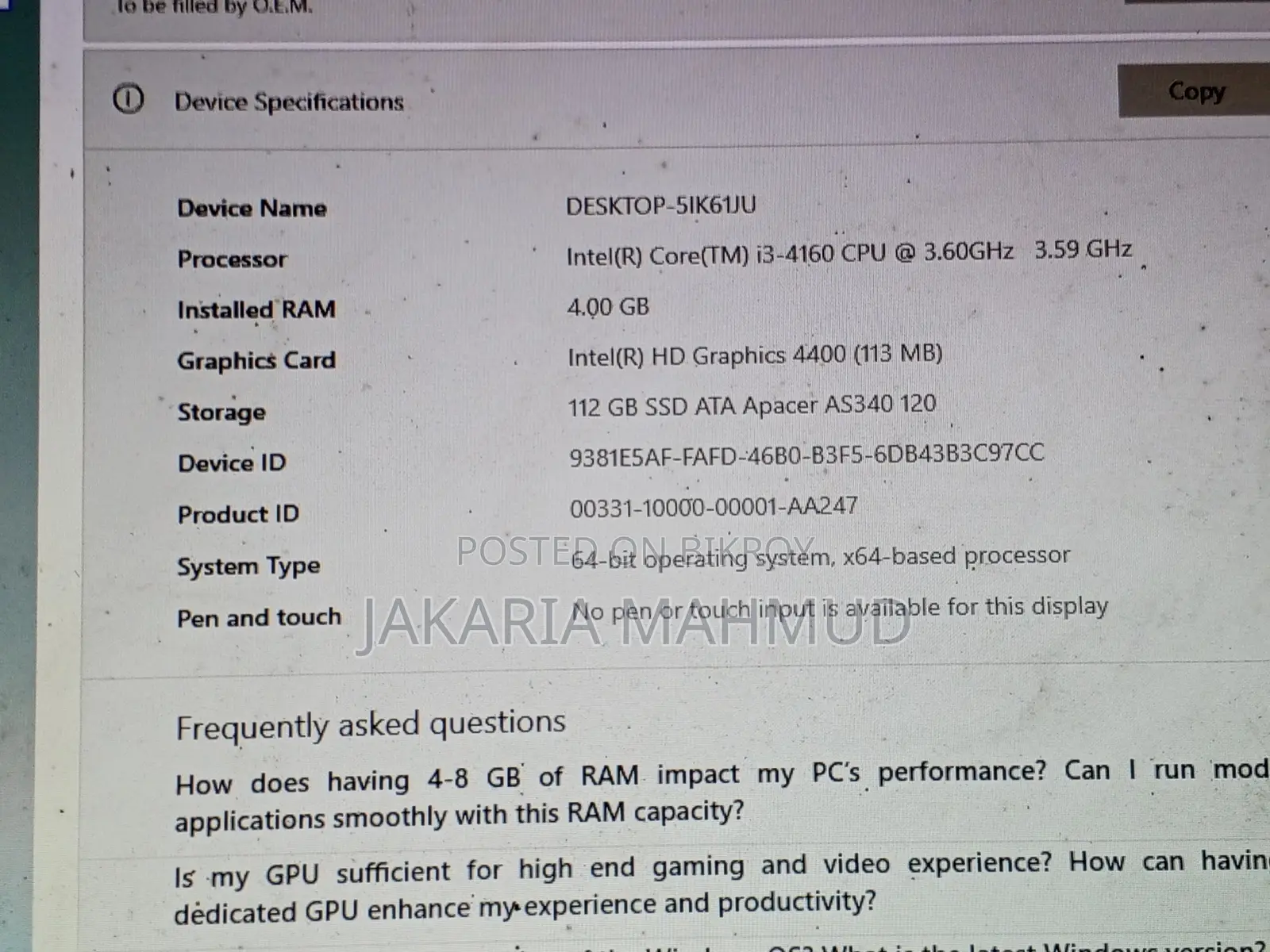 Desktop Computer Dell Alpha 4GB Intel Core I3 SSD 128GB