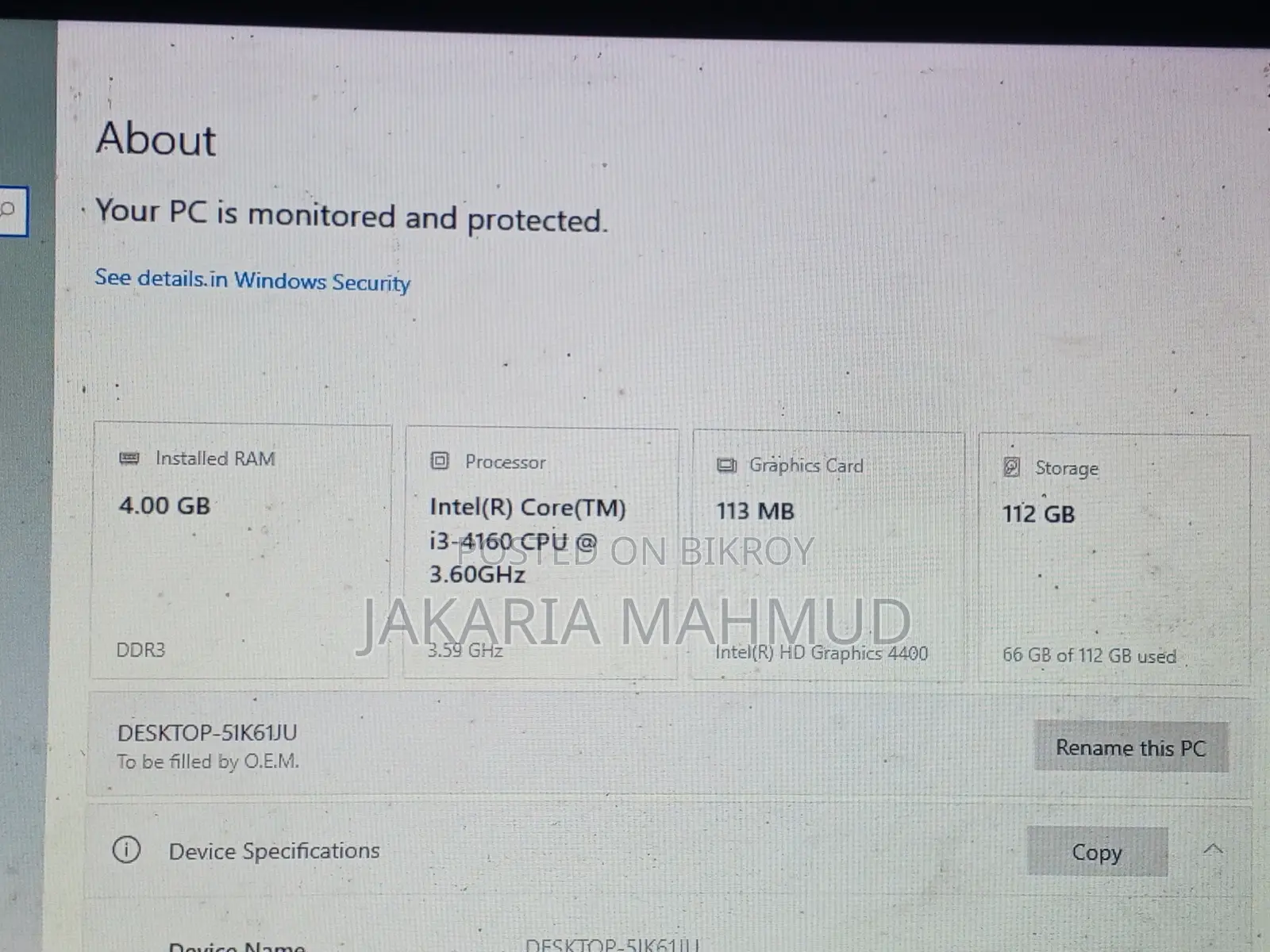 Desktop Computer Dell Alpha 4GB Intel Core I3 SSD 128GB