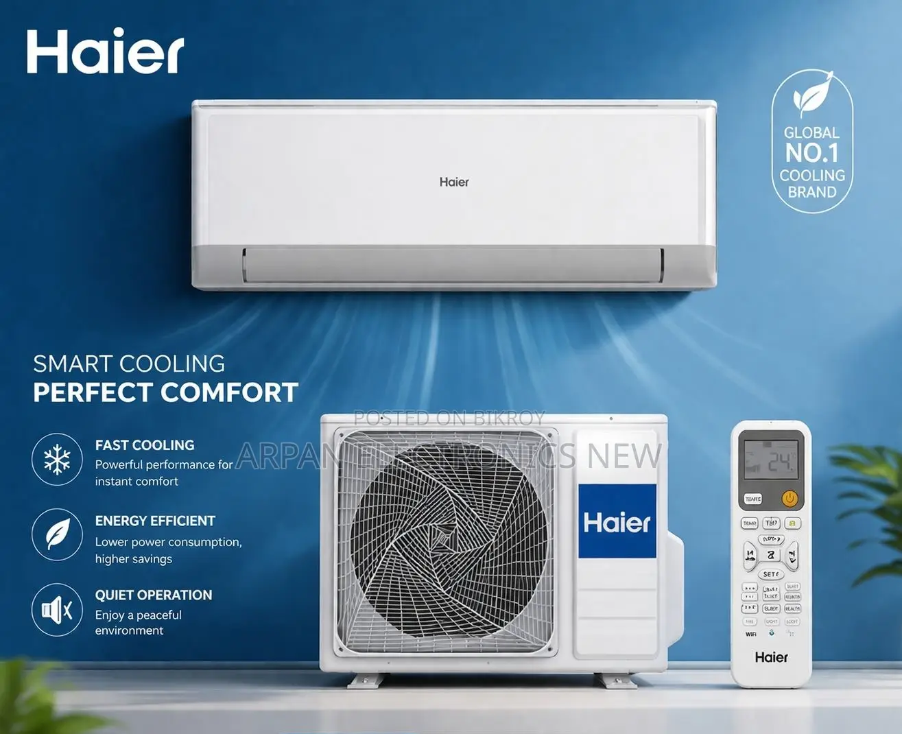 Haier Non Inverter AC 1.5 Ton Room Coverage (Maximum): 180 SFT