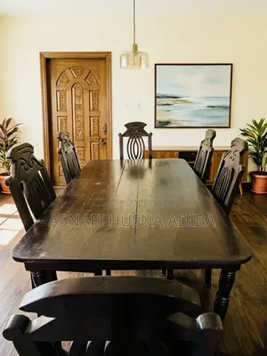 6 Seater Solid Wooden Dining Table Set – Brand New