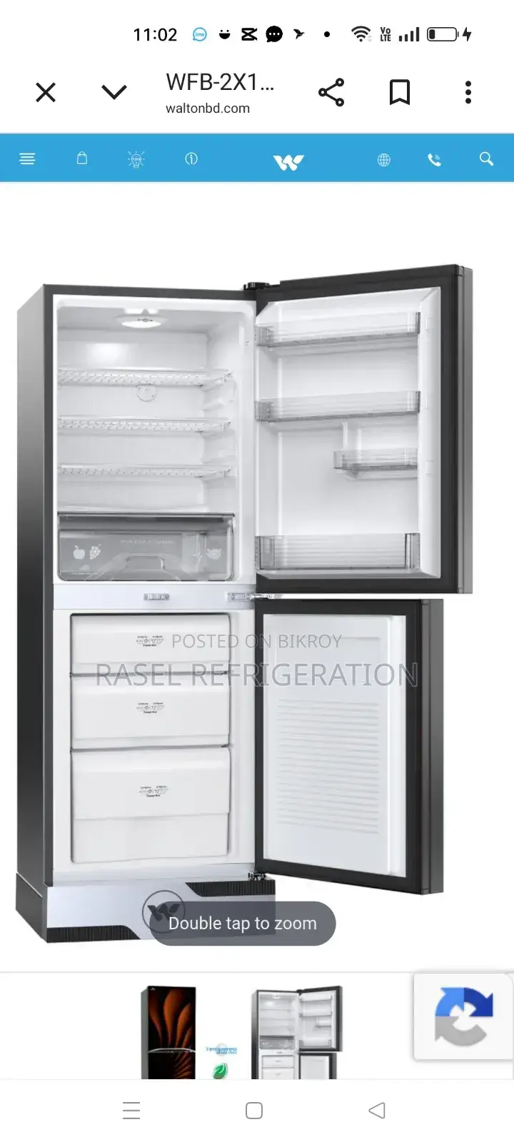 34% Discount on Walton Fridge Model WFB-2x1-Gdel!!!! 223 Liters