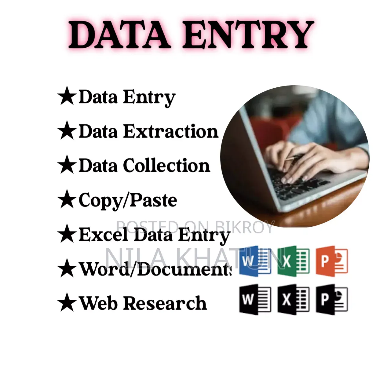 Bengali / English Typing Services - 15 Taka per page
