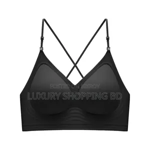 Backless Cross Strap Bra for Women – Seamless Wireless Comfort Bra
