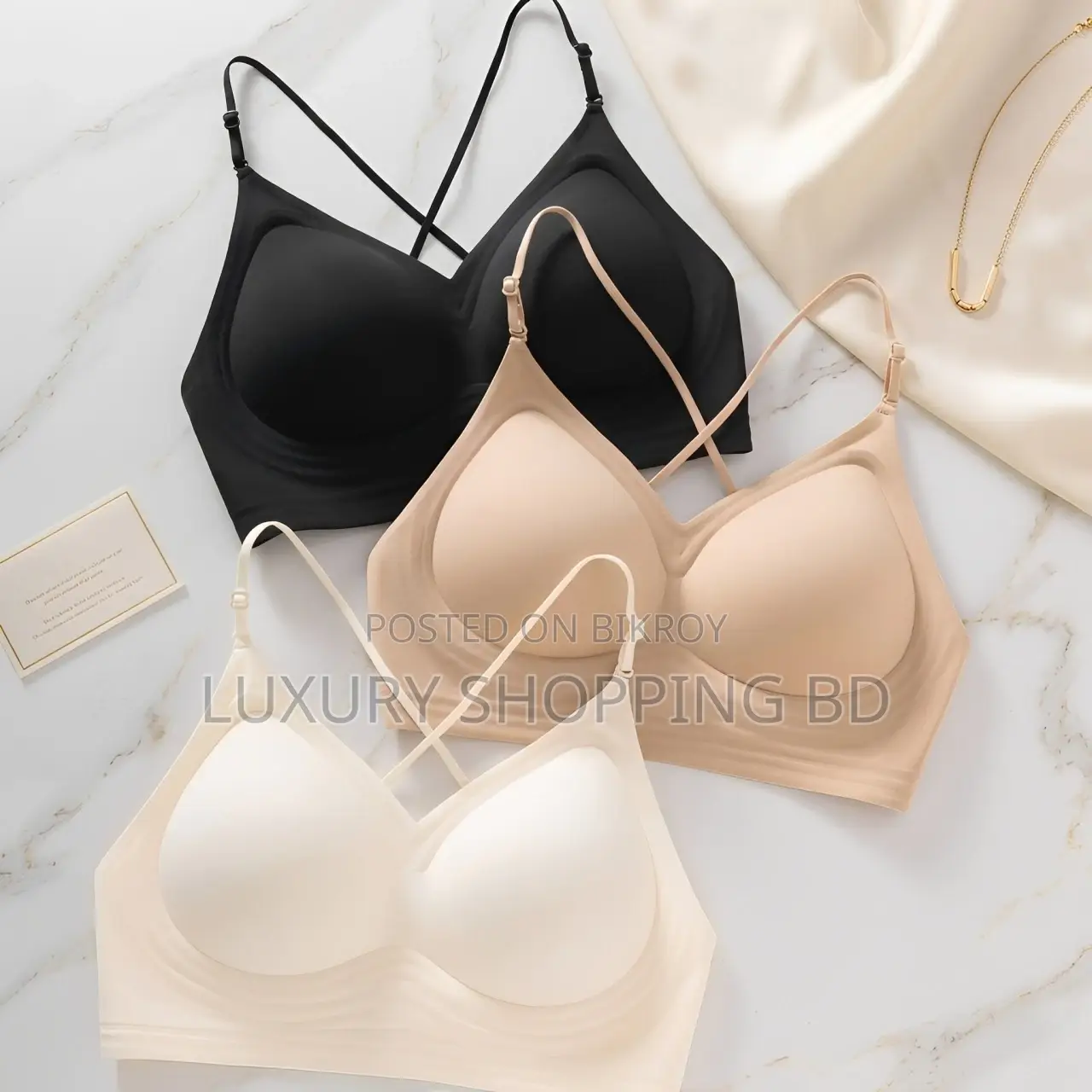 Backless Cross Strap Bra for Women – Seamless Wireless Comfort Bra