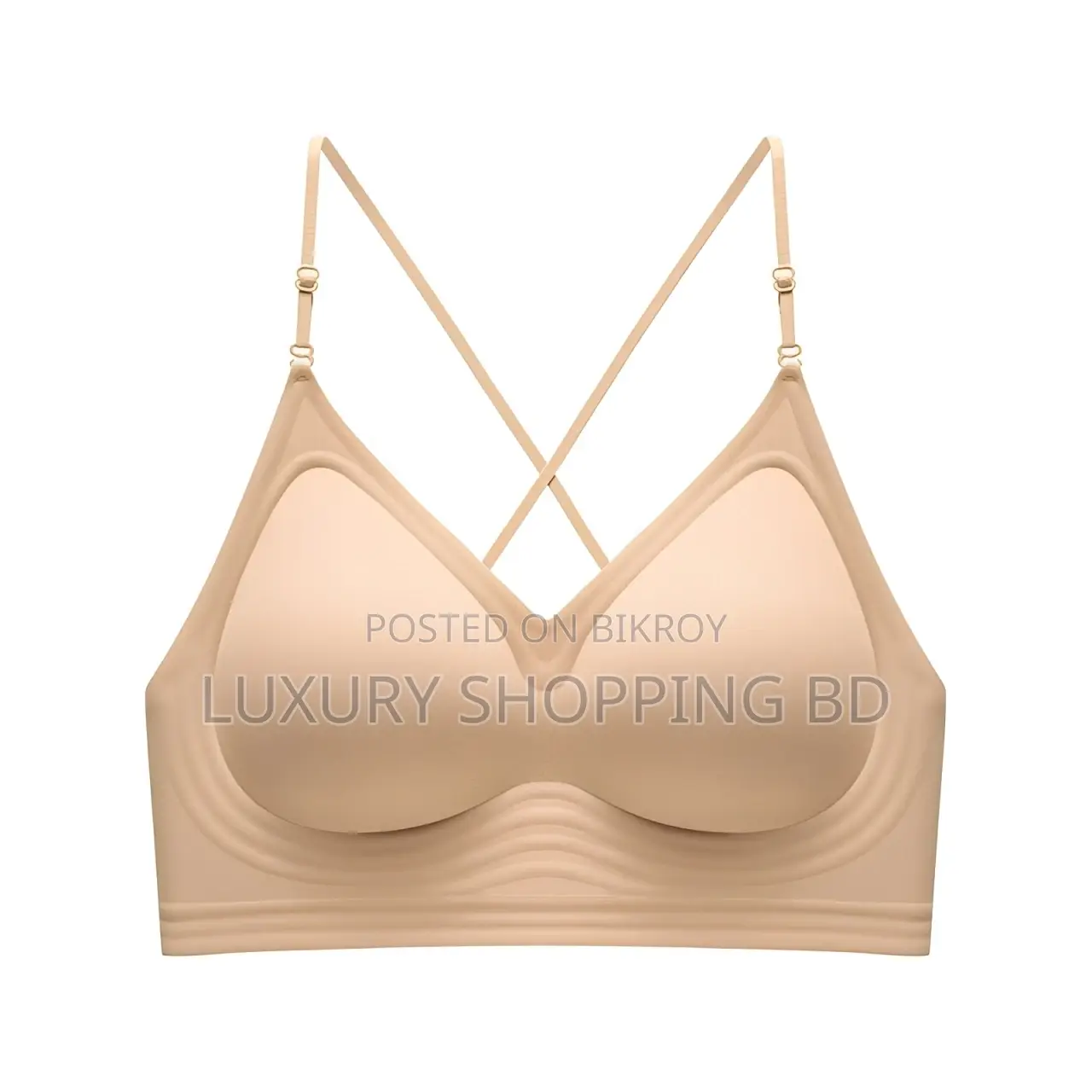 Backless Cross Strap Bra for Women – Seamless Wireless Comfort Bra