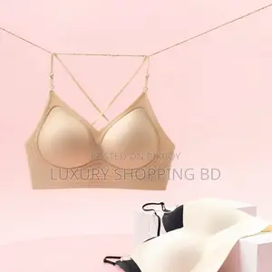 Backless Cross Strap Bra for Women – Seamless Wireless Comfort Bra