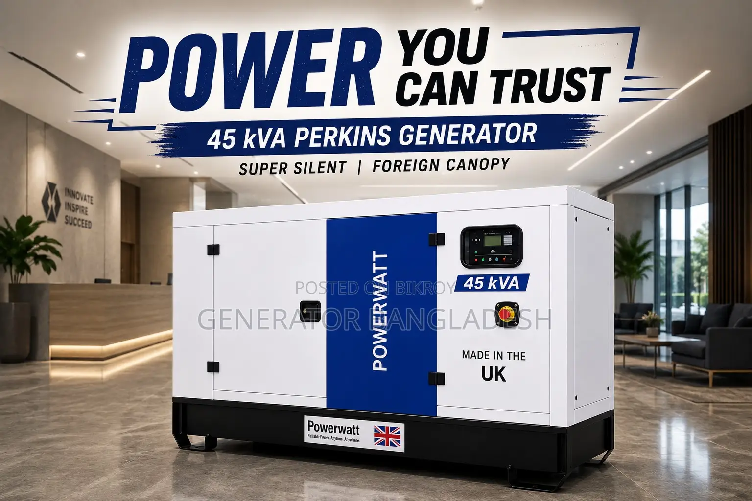 45 kVA New Diesel Generator – Heavy Duty Long Lasting