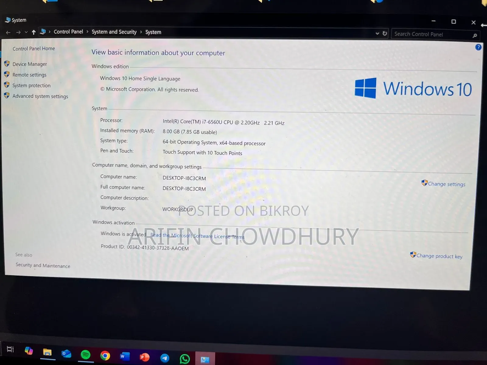Laptop Dell XPS 13 9350 8GB Intel Core I7 SSD 256GB