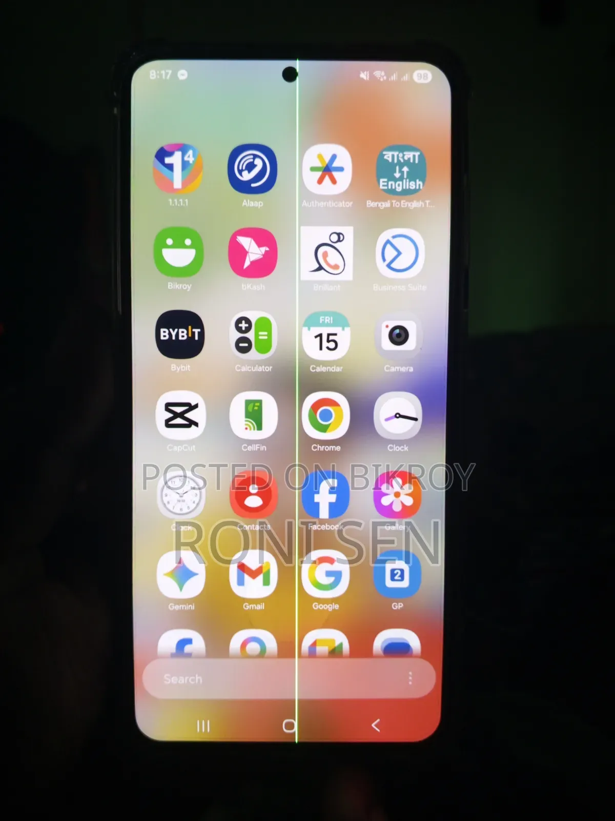 Original Samsung S23 Plus Display with Single Green Line