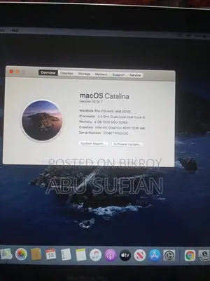 Laptop Apple MacBook 2012 8GB Intel Core I5 HDD 128GB