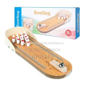 Table Top Mini Bowling Game Wooden Board Arcade Office Desk