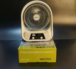 Novena 8 Inch Rechargeable Fan With Led Light পাইকারি দামে খুচরা ফ্যান