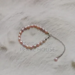Original Pearl Adjustable Bracelet, Levender Rice Pearl