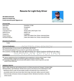 I Want a Driving Job, I Have a Light Driving Licences