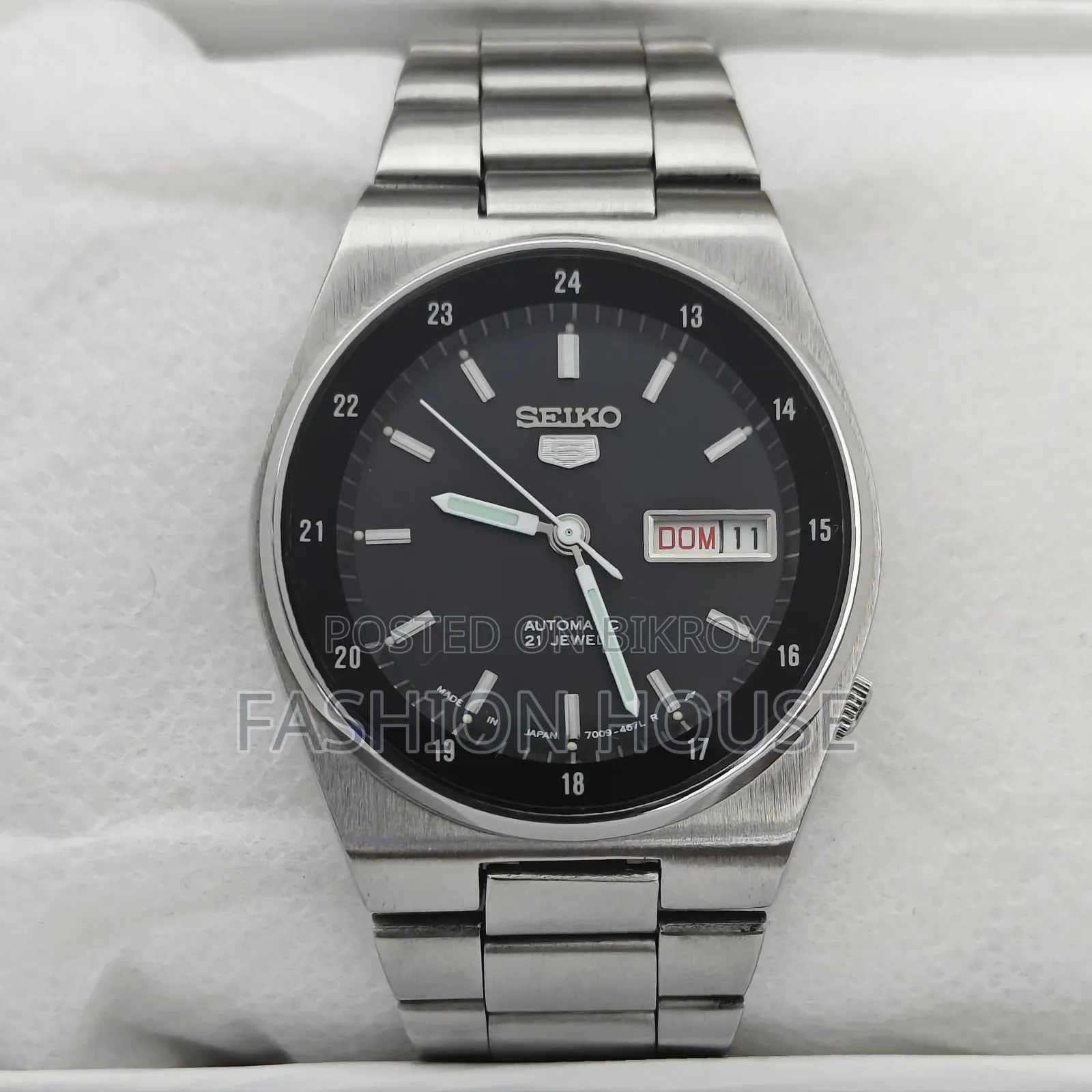 Seiko 5 Automatic Mechanical Japan Made Men's Watch – Black Dial