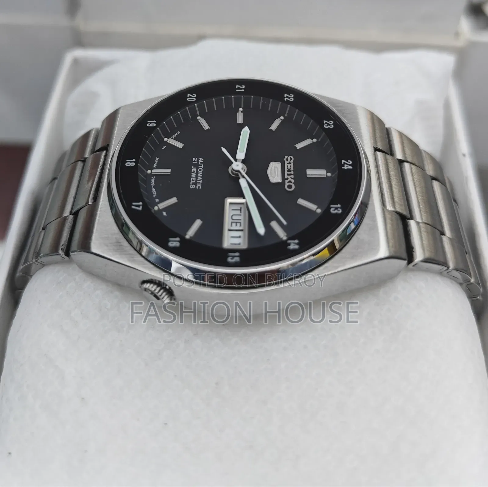Seiko 5 Automatic Mechanical Japan Made Men's Watch – Black Dial