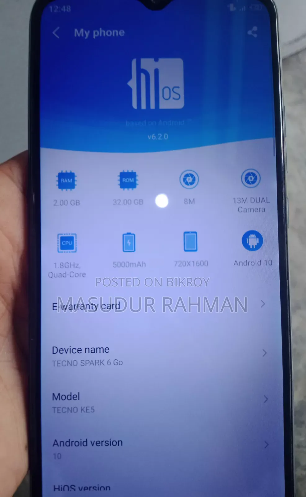 Tecno Spark 6 Air 32 GB Blue