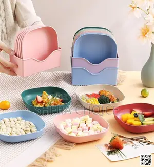 10 PCS Colorful Plate Set Stylish Multi-Function Breakfast Snack Plates