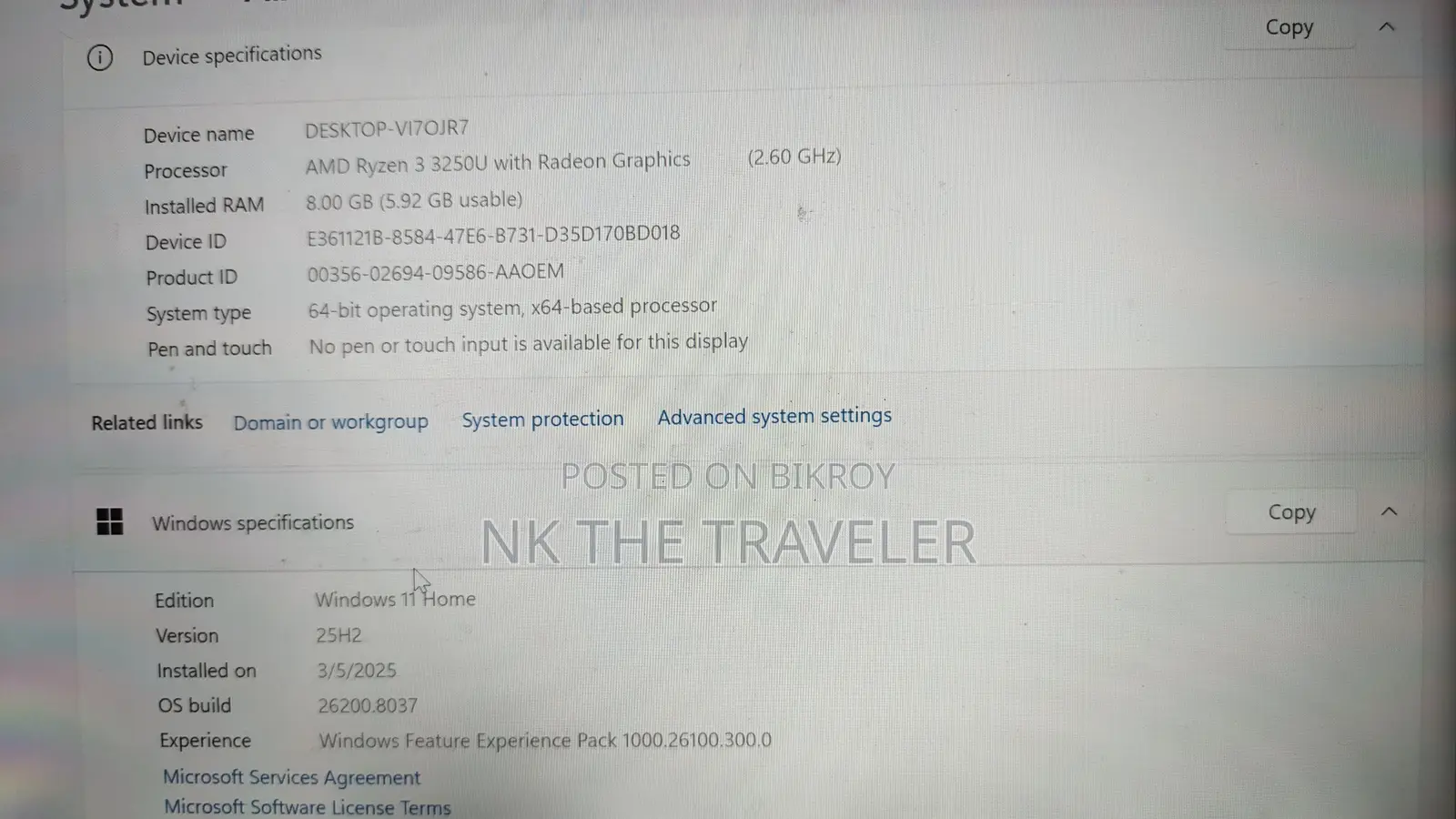 Laptop HP 14-Dq1088wm 8GB AMD Ryzen 3 HDD 1T