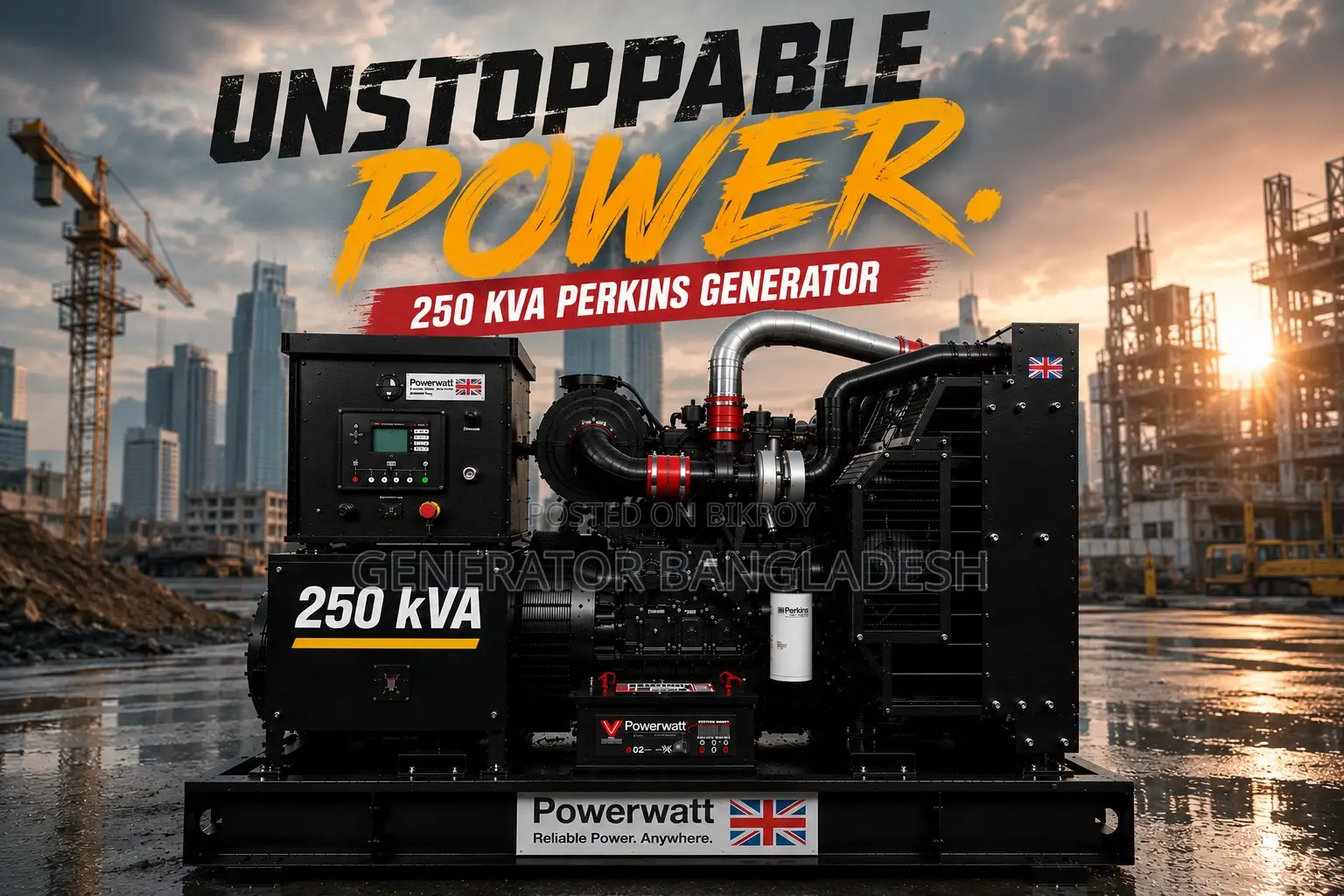 250 Kva High-Quality Perkins Diesel Generator for Sale in Bangladesh
