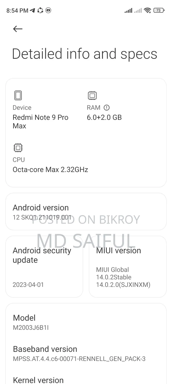 Xiaomi Redmi Note 9 Pro Max 128 GB