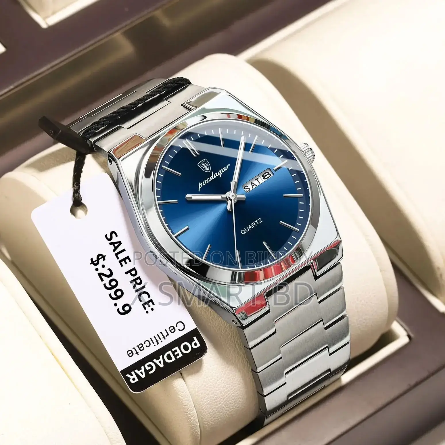 Poedagar 930 Men's New Luxury Luminous Date Week Stainless Steel