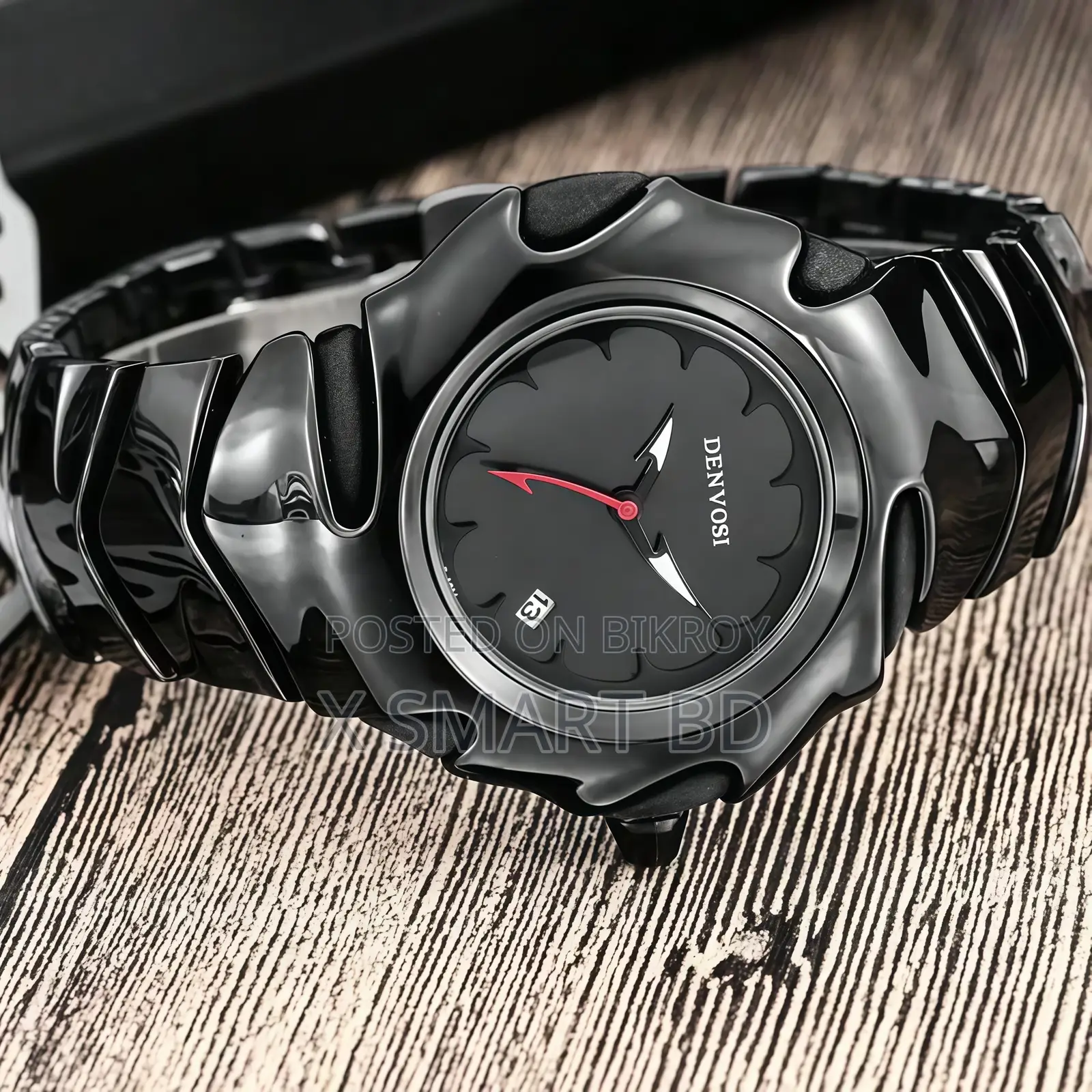 Denvosi Premium Metal Watch – Bold Design (Full Black)