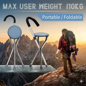 Walking Stick With Foldable Seat
