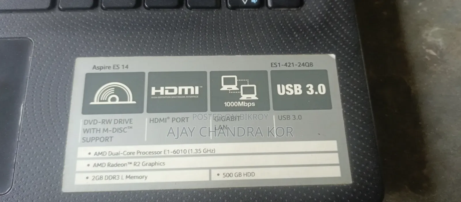 Laptop Acer Aspire ES1-421 6GB eMMC 500GB